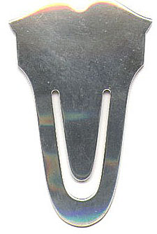 This bookmark is in the shape of who knows what. It is marked REED & BARTON Sterling on the back. The date of this bookmark is unknown but it is probably 20 - 30 years old.