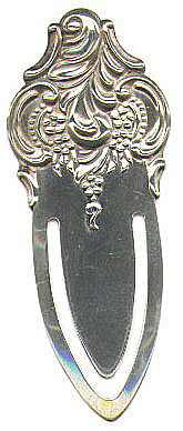 This bookmark is in the Gr. Baroque style name from Wallace, the manufacturer. It has the makers hallmark and is marked Wallace Sterling. It is probably a couple of years old.