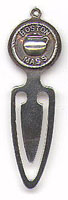 This bookmark is only marked Sterling. The date in unknown. It has Boston Mass around a teapot on the front.