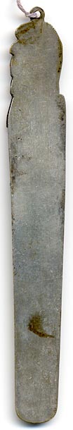 This bookmark was made in Japan by an unknown manufacturer at the turn of the 20th century. It is silver plate over brass and has a high relief picture of birds.