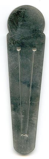 This bookmark is  completely unmarked and was probably made in Europe, possibly Greece. The top has a medallion of the Acropolis in Greece. 