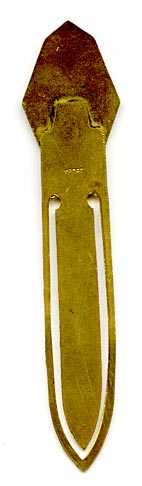 This Swedish enamel & brass bookmark has the appearance of being handpainted. It Shows architecture in Goteborg. It also has the word Import stamped on the back.