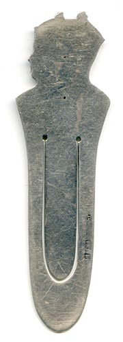 This bookmark depicts the busts of King Edward VII and his wife in 1901 for his coronation. It is hallmarked for Birmingham England, 1901.