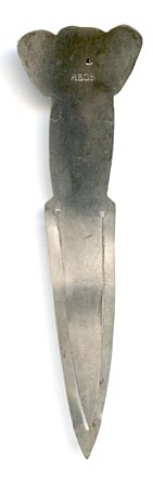 This bookmark was probably made in Norway. It is marked 830S on the back. The top is a detailed elephant head and trunk.
