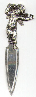 This bookmark is a William B. Kerr & Co. piece. It has the American Beauty mark and is stamped 1094. It was made around 1900.