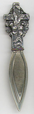 This bookmark was made in the US probably by Webster Co. It was made 1n 1913 and sold as a letter opener. The back is marked Sterling. 