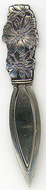 This bookmark is American made but is only marked Sterling. It was made by Webster Company and sold as a letter opener. Date 1900 - 1910.