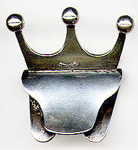 This bookmark was made in the US by an unknown manufacturer. It is in the shape of a crown but it is very heavy. It is marked only sterling.