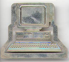  This bookmark was made in the US by Tiffany and Co. It is marked Tiffany & Co. Sterling 925. It is a figural of a desktop computer showing the monitor, pc and keyboard. The date is 1990 - 1995.    