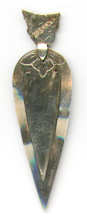 This bookmark was made between 1940 - 1960. It is silver and has a hallmark on the back which says STC.SIL. It has the word Tasmania stamped on the top.  