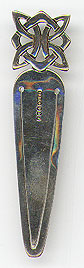 This bookmark was made in London, England by Ly & Co. in 1987 and is marked as such. It is a figural of a Celtic Cross. 