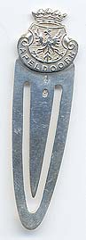  This bookmark was made in the Netherlands. It has two hallmarks, the top one indicating that it was made of .833 fine silver before 1953. The top is a shield with a phoenix and the word Apeldoorn around the bottom. Apeldoorn is a city in Holland.     