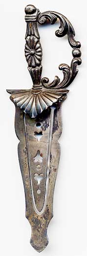 This bookmark is American made by  Foster & Bailey. It is marked F&B Sterling  and is in the shape of a sword. It was manufactured circa 1900.