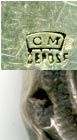 This bookmark is marked Depose. It has a French makers mark and was made circa 1900. The makers mark is CM.