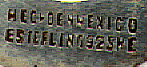 This bookmark is made in Mexico. It has the makers mark and is marked HEC*OEN MEXICO ESTERLING 925HE. The makers hallmark is in the shape of a bell with 28 inside. The date of this bookmark is unknown.