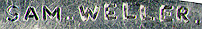 This bookmark was made in the US by J. F. Fradley & Co., a small New York silver manufacturer in business from 1870 - 1936. It is in the shape of a man, Sam Weller, the servant of Samuel Pickwick from the book The Pickwick Papers by Charles Dickens. It is marked Sterling, and the cross hallmark. Also inscribed on the back is "Sam Weller". Date is 1890 - 1936.  