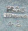  This bookmark was made in the US by Gorham. It is marked with the makers hallmark, sterling and the number 42 and a five pointed star as the date mark for 1888. The top blade consists of 7 pansy flowers. It is one of 33 bookmarks sold in the Autumn 1888 silver catalog.   