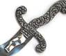 This bookmark is marked Sterling an is without a makers mark. It is made in the US. It is in the shape of a sword.