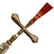 This bookmark was made in England or Scotland. It is in the shape of a sword where the top is a large piece of banded agate. The date is 1900 - 1910.