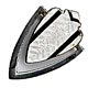 This bookmark was made in the US by a F. A. Hermann manufacturer. It is marked with a hallmark of a triangle enclosing the letter H and sterling. The top is a white and black enamel shield. The date is 1900 - 1910.