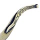 This bookmark is Middle-eastern in origin. It has a curvy shape with a flower inscribed on the top blade.