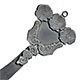 This bookmark was made in the US by an unknown manufacturer. It is marked sterling 925/1000 on the back. The top design has three flowers on top, two lily of the valley flowers on the sides and the small top blade is a picture of a girls head with large looping pigtails.