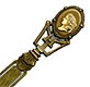 This bookmark was made in France. It is unmarked gilded brass and has a cameo on top. The date is 1890 - 1910.