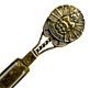 This brass bookmark has a medallion with a Billiken in the center. According to Wikipedia, the Billiken was a charm doll created by an American art teacher and illustrator, Ms. Florence Pretz of Kansas City, Missouri, who is said to have seen the mysterious figure in a dream. In 1908 she patented the Billiken who was elf-like with pointed ears, a mischievous smile, and a tuft a hair on his pointed head. His arms were short and he was generally sitting with his legs stretched out in front of him.