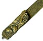 This bookmark was made in Japan. It is brass and has a high relief pictures of birds and flowers. The date is 1900 - 1910.