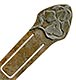 This bookmark was made in the US by the Heintz Art Metal Shop. It is unmarked. The top is sterling overlay of a flower. The bookmark is bronze with a florentine brown finish. The date is 1910 - 1920.