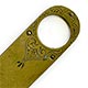 This bookmark was made in England at or before the turn of the last century. The top has a glass magnifying glass which is surrounded by an ornate scribed design. This is almost identical to bookmark  1076  except this is brass and the other silver.