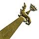This bookmark was made in France. It is brass, has Chaumont inscribed on the top blade and has a dog and crown on the top.
