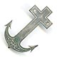 This bookmark was made in a European country. It has two hallmarks but one is indecipherable. The other, 84 is possibly Russian but the inscription, 21s Mai, 1866 is French. The bookmark is in the shape of an anchor.