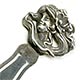 This bookmark was made in the US by an unknown manufacturer. It is marked sterling on the back. The top is an art nouveau woman's head with long flowing hair.
