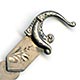 This bookmark was made in the US by Sandland Capron & Co., from North Attleboro, MA. The top has an art nouveau horn.