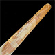 This bookmark was made in France by an unknown manufacturer. It is made of celluloid and has a picture of a woman in scarf holding an umbrella. The top says Wimereux, a northern France seaside town.
