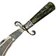 This bookmark was made in Birmingham England in 1894 by the date mark. The manufacturer mark is too warn to make out. The handle is made of green marble.