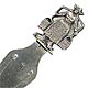 This bookmark was made in Holland. It depicts a Dutch woman carrying two buckets of water. The mark on it is a sword tilted slightly to the left. This indicates the fineness of the silver to be between .934 and .833. The mark was used until 1953.