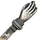 This bookmark was made in the US. It is silver plated over brass and was made sometime in the 1890's - 1910. It is a hand with a fancy cuff. It is unmarked.