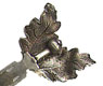 This bookmark has no hallmarks. It is finished in a gold wash which can still be seen. It is probably Austrian from the turn of last century.