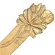 This bookmark is made of ivory or bone with a carved flower on top. The top blade has a stem etched in it. The date of the bookmark is unknown and was probably made in the US.