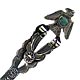 This is a Fred Harvey era Navajo sterling silver and turquoise bookmark circa late 1920's - early 1930's. The top is a thunderbird with a turquoise cabochon stone and the blade has been stamped with an arrow design.