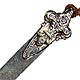 This bookmark is made in the US between 1900 - 1920 by an unknown manufacturer. The top blade is a fleur-de-lis and still has the original tassel. The back of the bottom blade is only marked sterling.