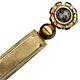 This bookmark is made in Scotland. It is made of brass with a moss agate on the top. 