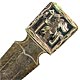 This bookmark was made in Guatemala. It is marked GUAT 900 indicating 900 Silver. The top is a picture of a Mayan man.