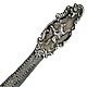 This bookmark was made in the US by an unknown manufacturer. It is marked Warranted Sterling Silver and Compliments of Eugene Tompkins. The top is a picture of a man riding a horse. The top blade says "Souvenir of the 100th Performance of Burmah at the Boston Theater". The date is 1900 - 1910.