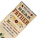 This bookmark was made in Coventry, England by Thomas Stevens. It is a woven silk bookmark commonly called a Stevengraph. This one is a tribute to a father. The back bottom is marked T. Stevens Coventry. The date is 1860 - 1890.