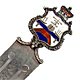 This bookmark was possibly made in Bermuda. It is marked PH Sterling on the back and the front is inscribed "Bermuda". It has an enamel and silver shield on the top. The date is 1910 - 1930. 
