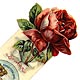 This bookmark was made in the US by the Whitehead and Hoag Co. of Newark, NJ. It is a celluloid advertising bookmark for Libby, McNeill & Libby and a souvenir of the Pan-American Expostion of 1901, in Buffalo, NY. The flower on top is a rose with its bottom petal cutout for the second blade. The back has a trade mark picture of a steer with eagles wings. It has a list of their food products.