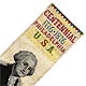 This bookmark was made in Coventry, England by Thomas Stevens in 1876 and is known as a Stevengraph. It was made for the Centenial celebration for the US. It is made of woven silk on a Jacquard loom and has a picture of George Washington. It says, "The first in peace, the first in war, the first in the hearts of his countrymen." The back is marked T Stevens Coventry England. 